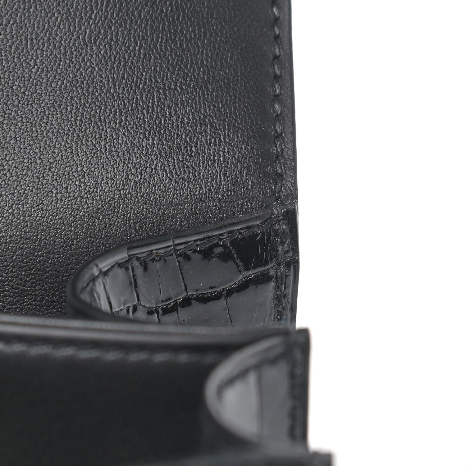 Hermes Shiny Porosus Crocodile Constance 24 Black 8 of 10