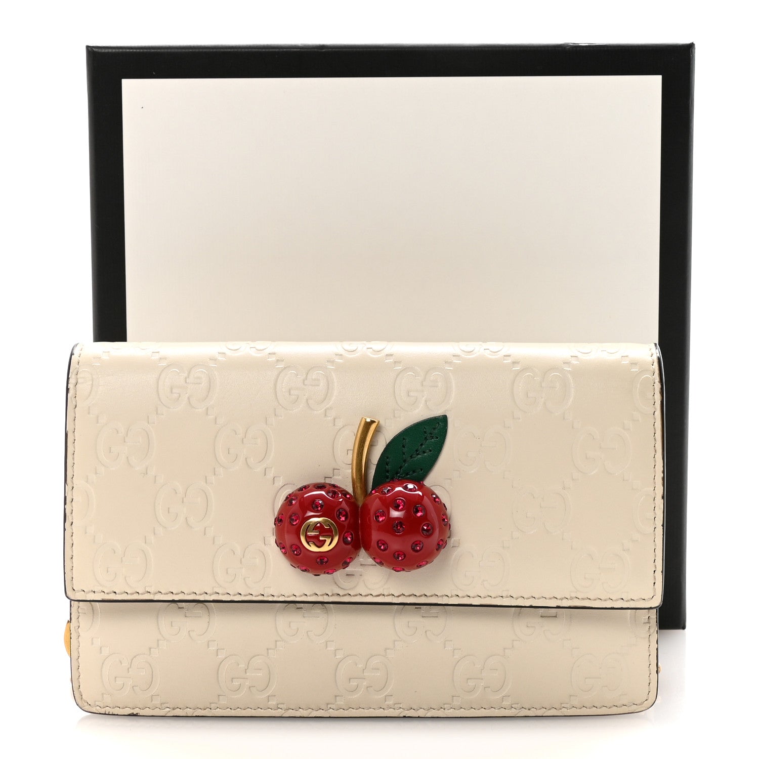 Gucci Guccissima Mini Cherry Chain Bag White 10 of 10