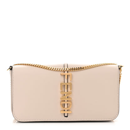 Fendi Vitello Grace Matte Fendigraphy Wallet on Chain Latte 3 of 11