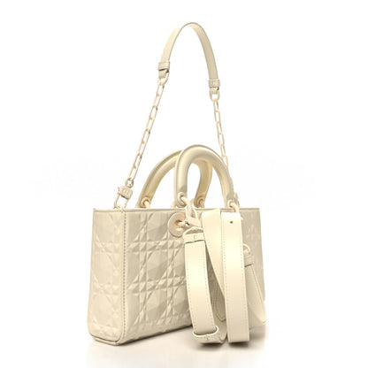 Christian Dior Calfskin Cannage Diamond Medium Lady D-Joy Latte 3 of 10
