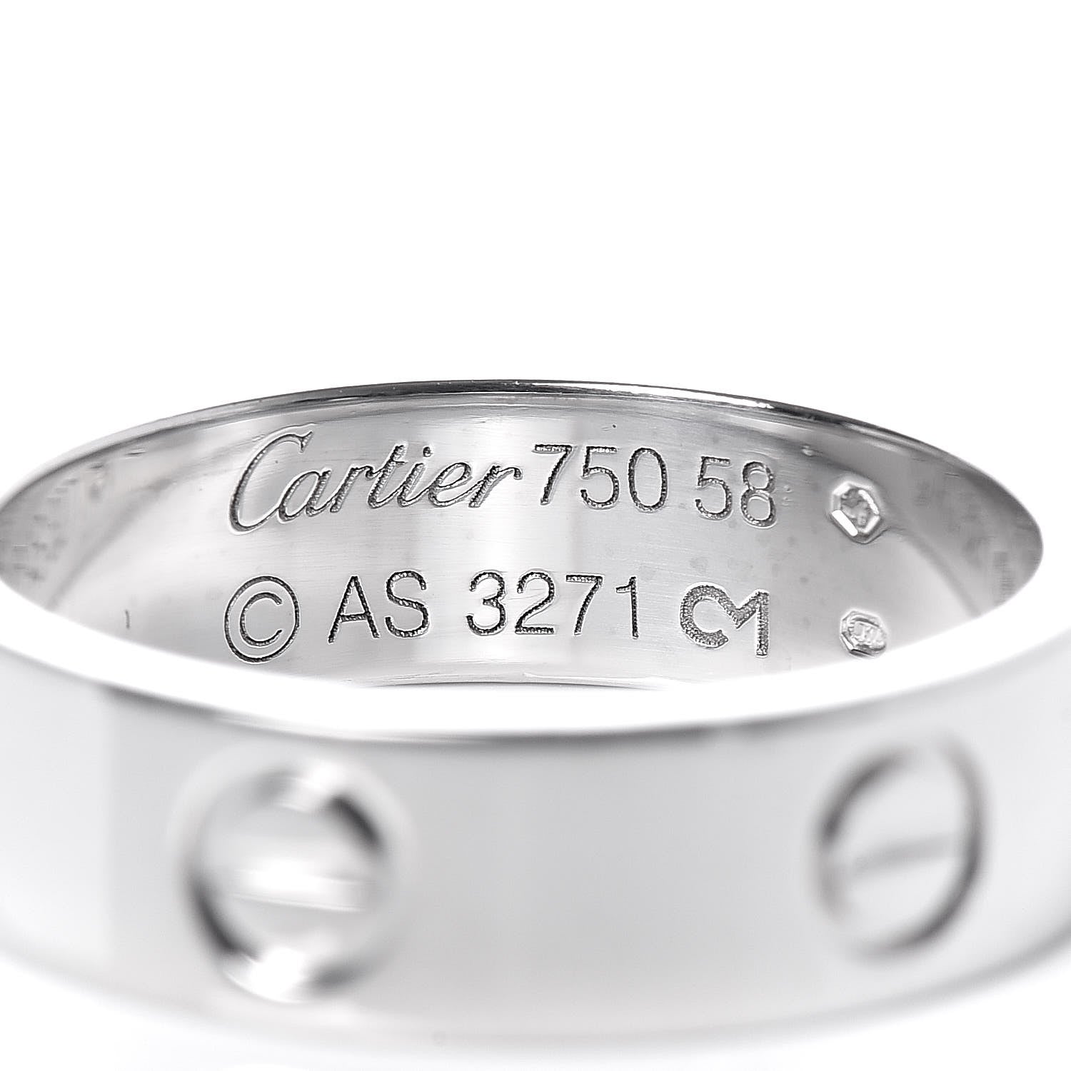 Cartier 18K White Gold 5.5mm LOVE Ring 58 8.25 4 of 4