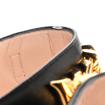 Gucci Malaga Kid Sylvie Chain Pumps 37 Black 9 of 10