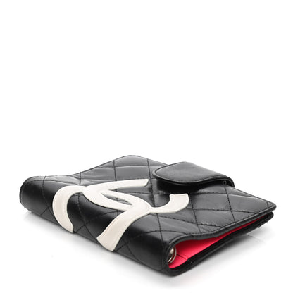 Chanel Calfskin Quilted Small Cambon Agenda Planner Black White 3 of 4