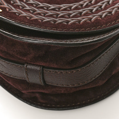 Chloe Suede Braided Small Marcie Saddle Bag Burgundy 8 of 9