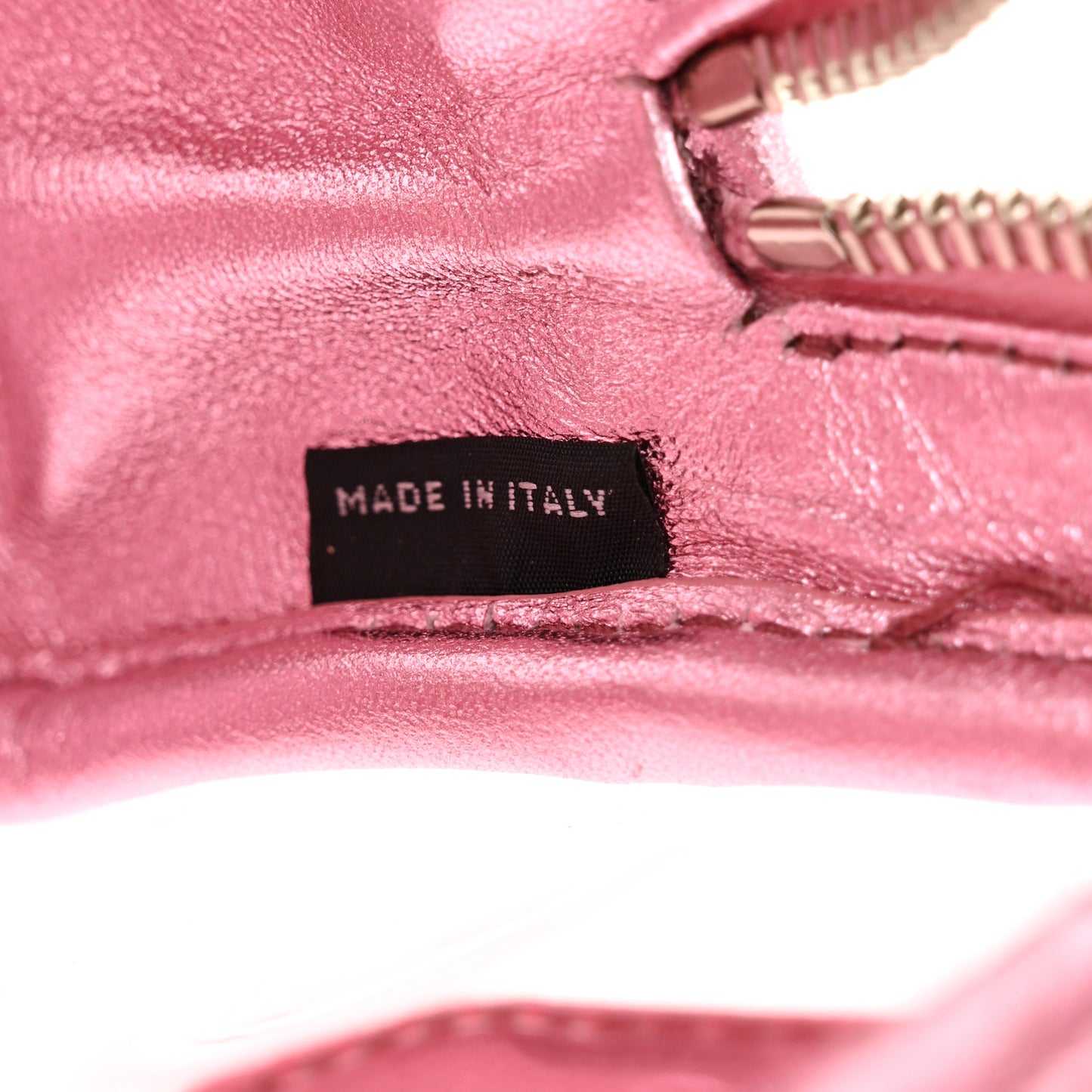Metallic Nappa Plexi Vinyl Mini Top Handle Crossbody Rosa Mordore