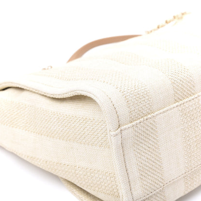 Chanel Mixed Fibers Calfskin Striped Small Deauville Tote Beige 7 of 11