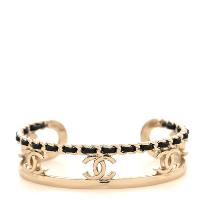 Chanel Metal Lambskin Chain CC Bracelet S Gold 1 of 4