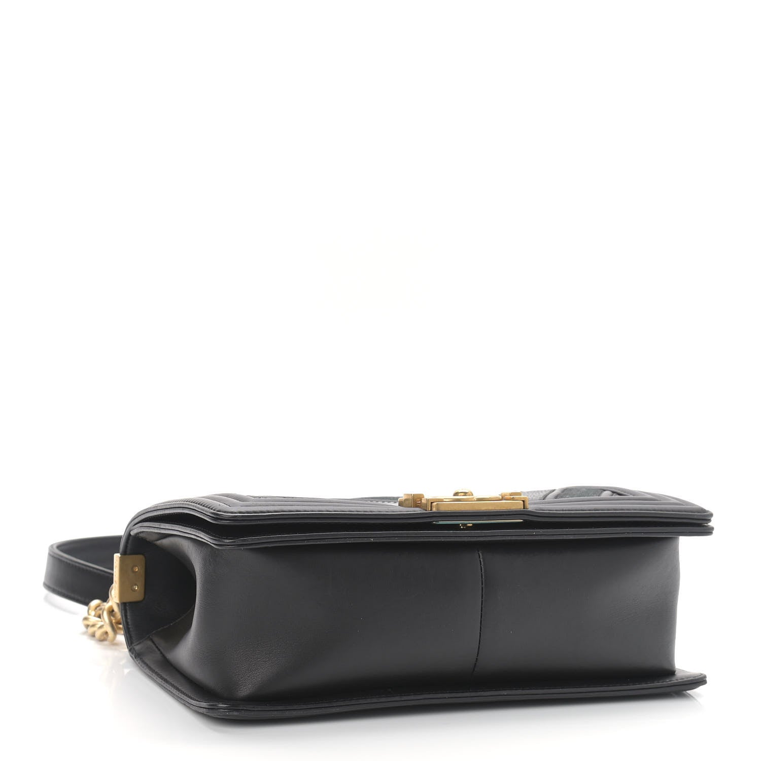 Chanel Caviar Suede Calfskin Chevron Medium Boy Flap Black 4 of 9