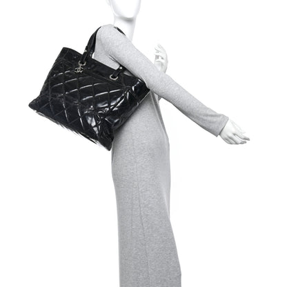Chanel Vinyl Quilted Large Paris Biarritz Tote Black 3 of 14