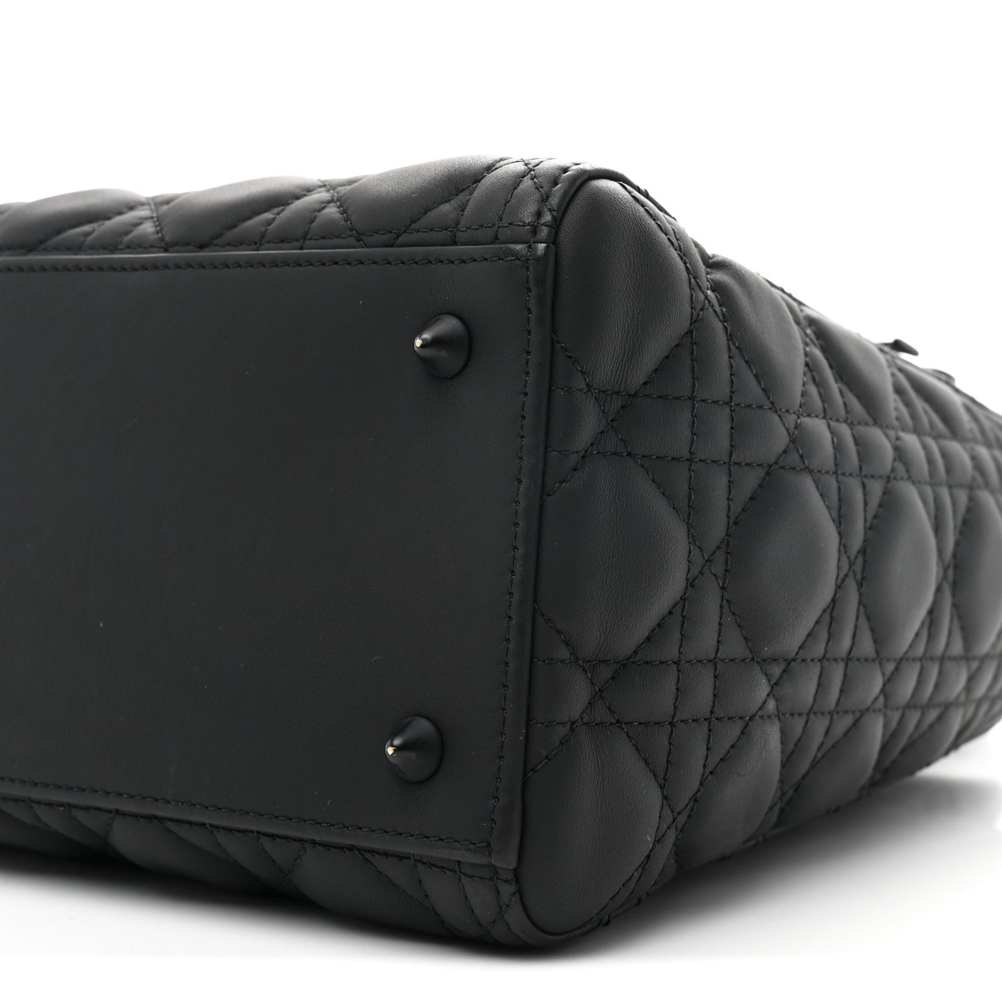 Ultra Matte Calfskin Cannage Medium Lady Dior Black