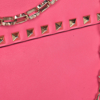 Valentino Garavani Vitello Rockstud Chain Strap Shoulder Bag Fuxia Fluo 10 of 12