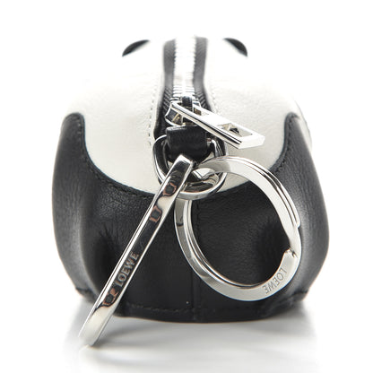 Loewe Calfskin Panda Coin Pouch Bag Charm Key Holder Black White 7 of 8