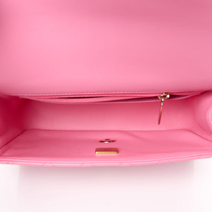 Chanel Lambskin Quilted Mini Top Handle Rectangular Flap Pink 5 of 12