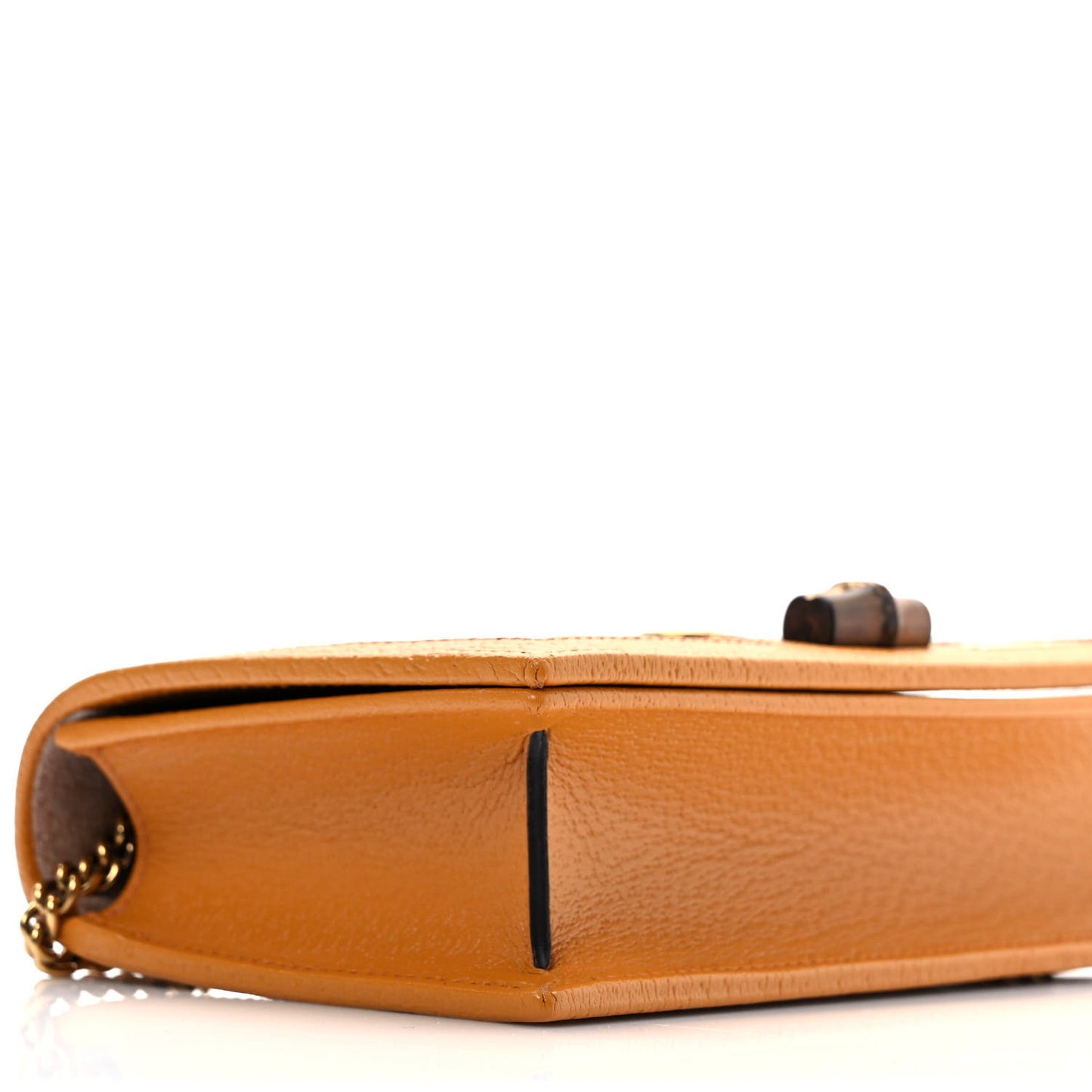 Polished Raffia Textured Dollar Calfskin Houndstooth Mini Diana Chain Bag Natural Sun Oil Mystic White