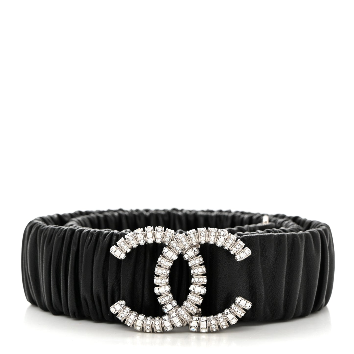 Calfskin Crystal CC Belt 70 28 Black