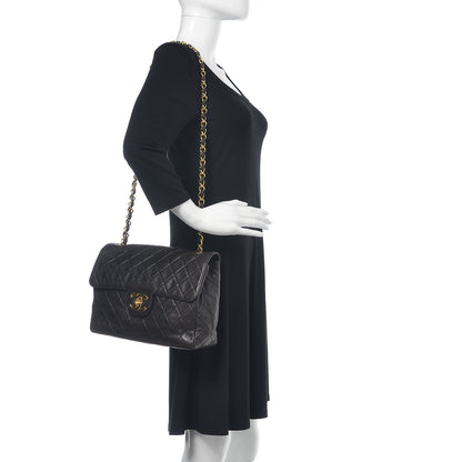 Chanel Lambskin Quilted Jumbo Single Flap Black 2 of 17