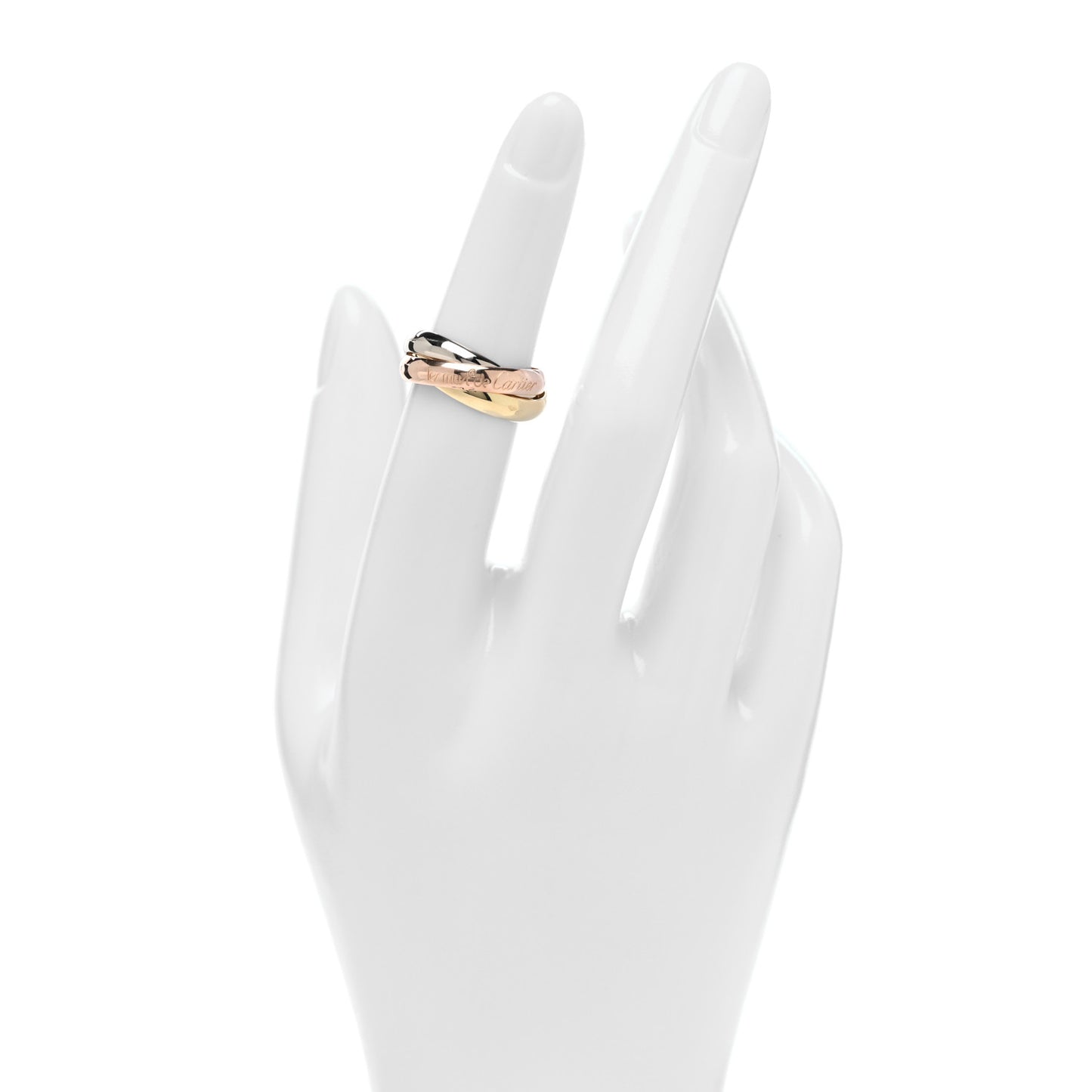 18K Pink Yellow White Gold Classic Les Must De Cartier Trinity Ring 50 5.5