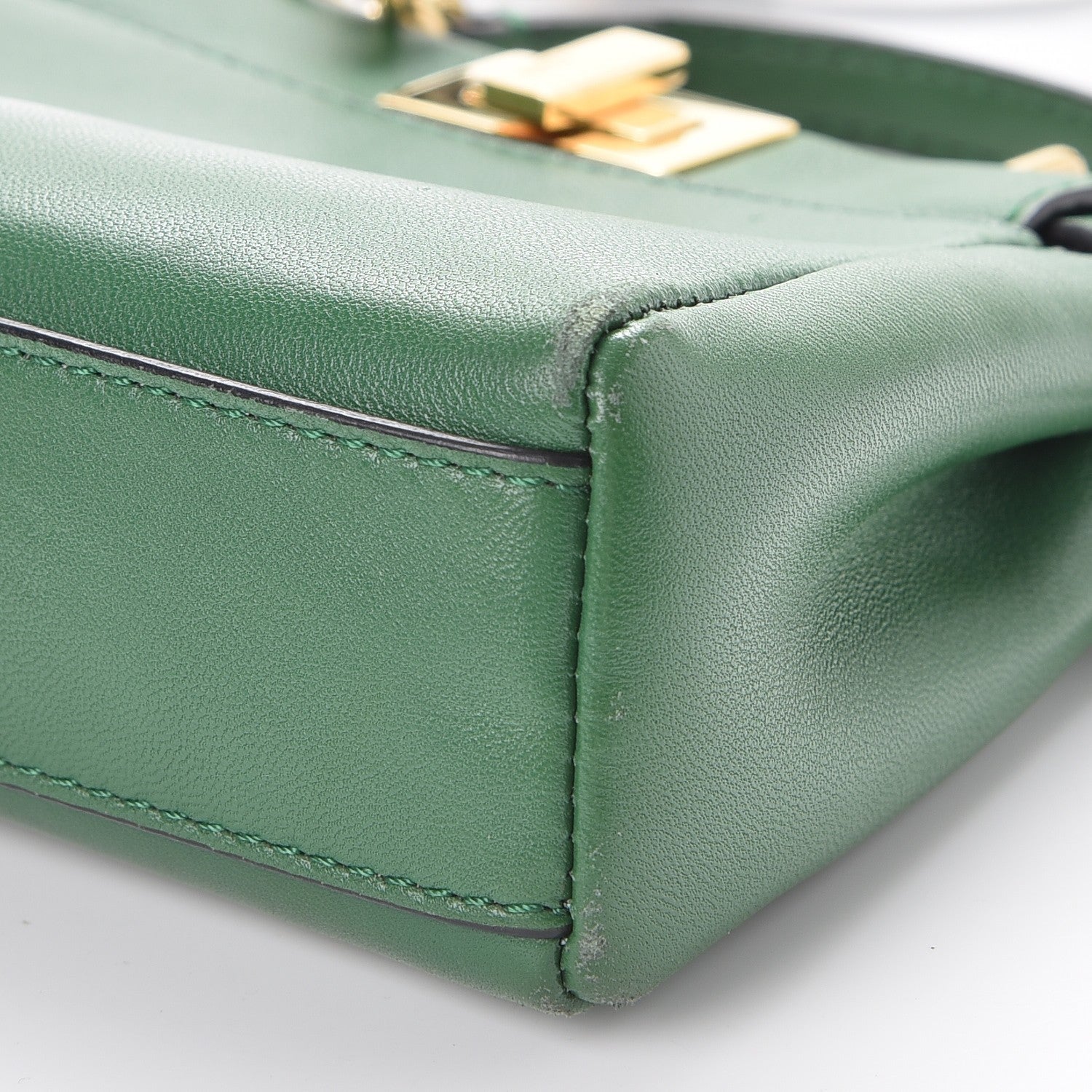 Fendi Shiny Nappa Micro Peekaboo Iconic Satchel Verde Smeraldo 11 of 11