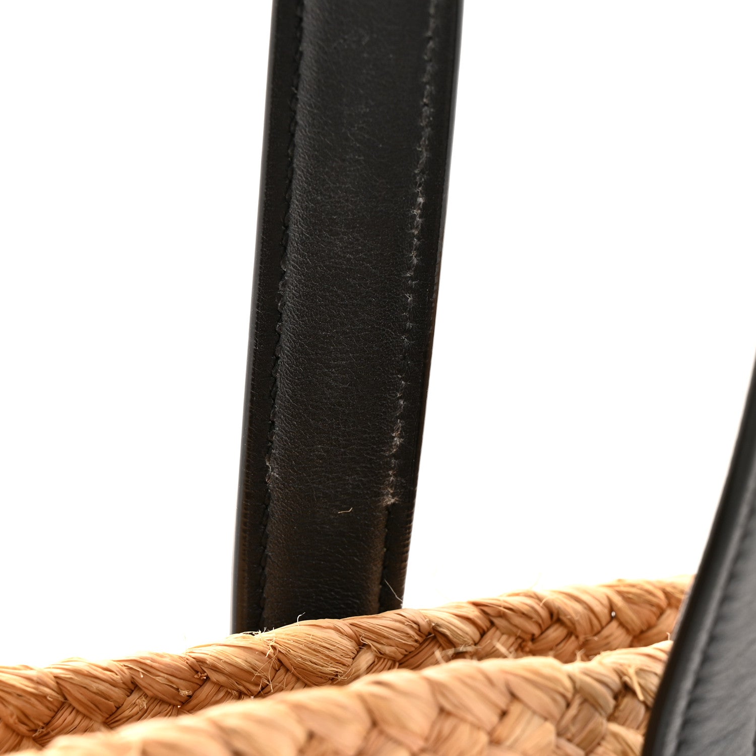 Saint Laurent Raffia Calfskin Caged Tote Naturale Black 11 of 12