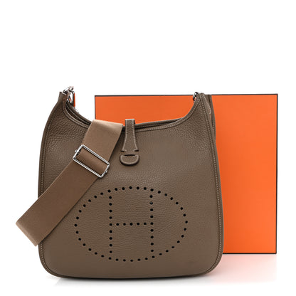 Hermes Taurillon Clemence Evelyne III PM Etoupe 11 of 11