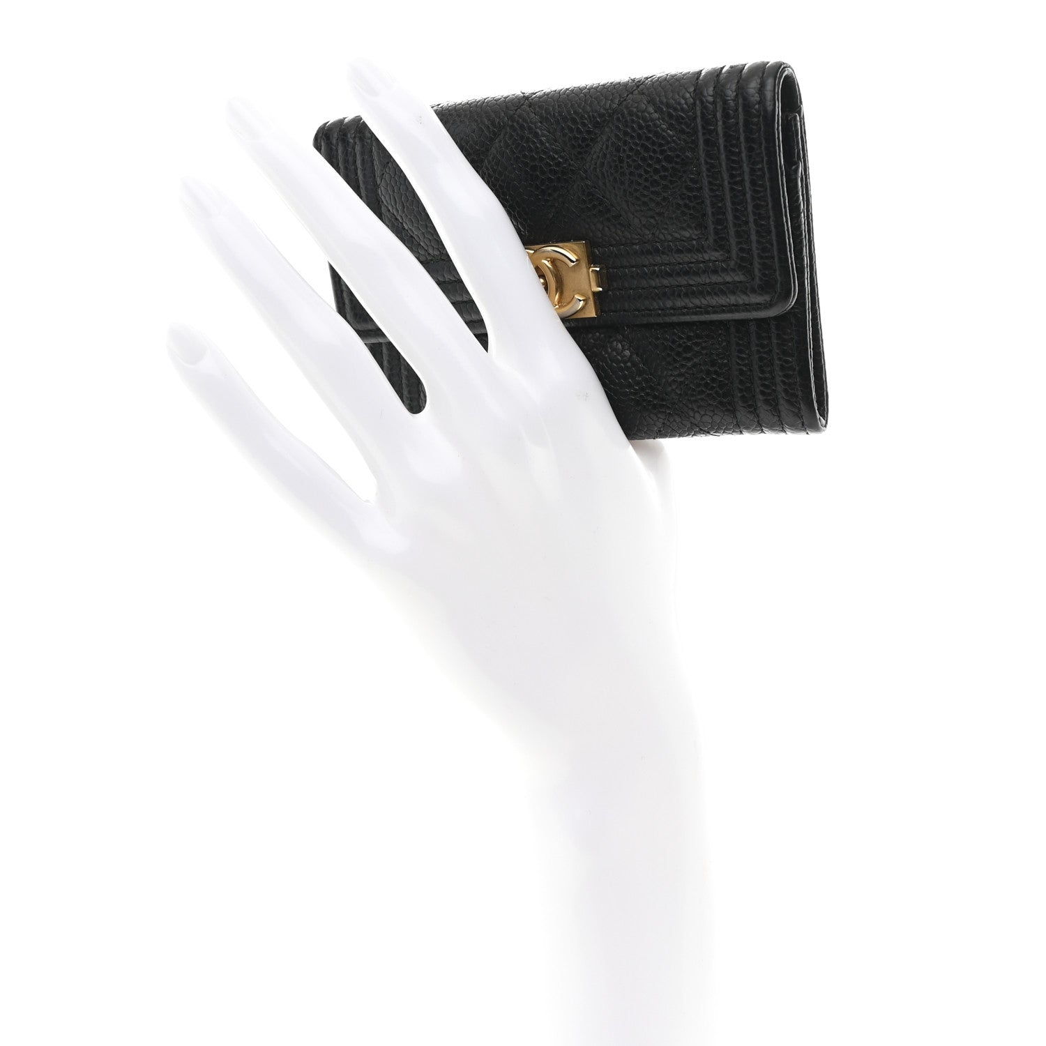 Chanel Caviar Quilted Boy Flap Card Holder Black 2 of 9