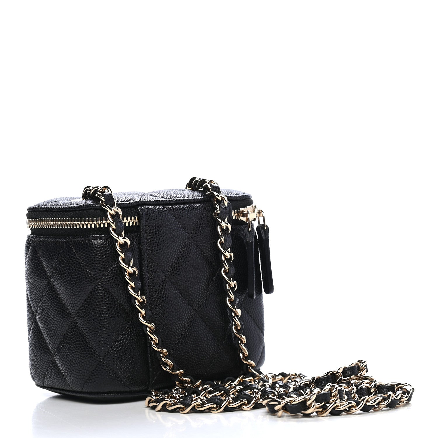 Chanel Caviar Quilted Mini Vanity Case With Chain Black 2 of 9