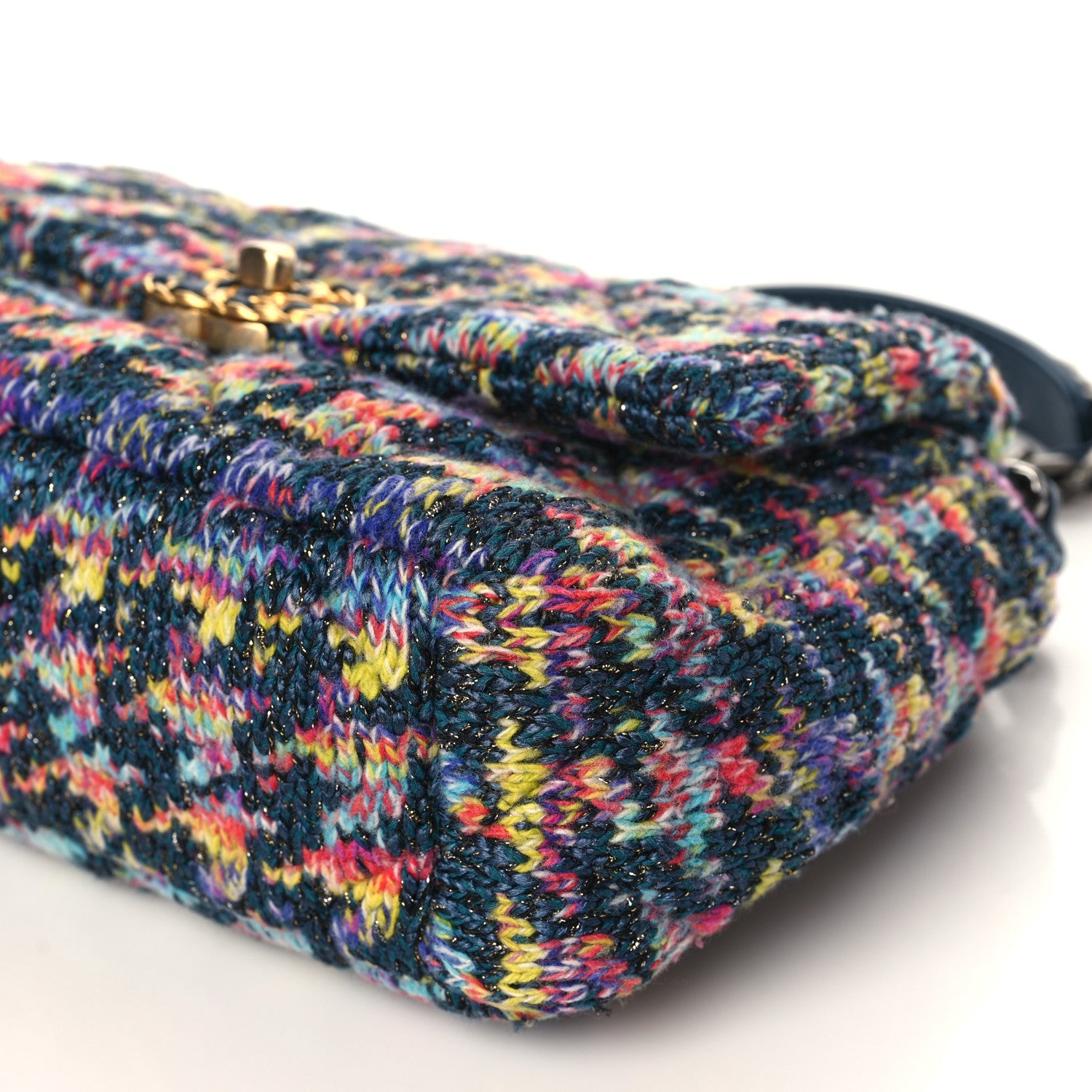 Chanel Tweed Quilted Medium Chanel 19 Flap Dark Multicolor 9 of 9