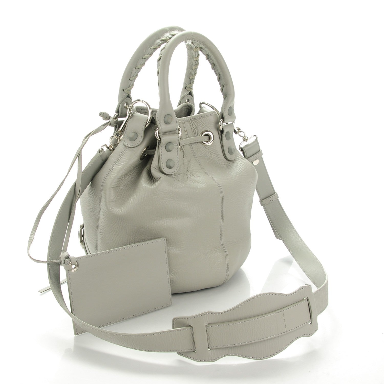 Balenciaga Matte Goatskin Rubber Covered Classic Hardware Mini Pompon Gris Glace 3 of 8