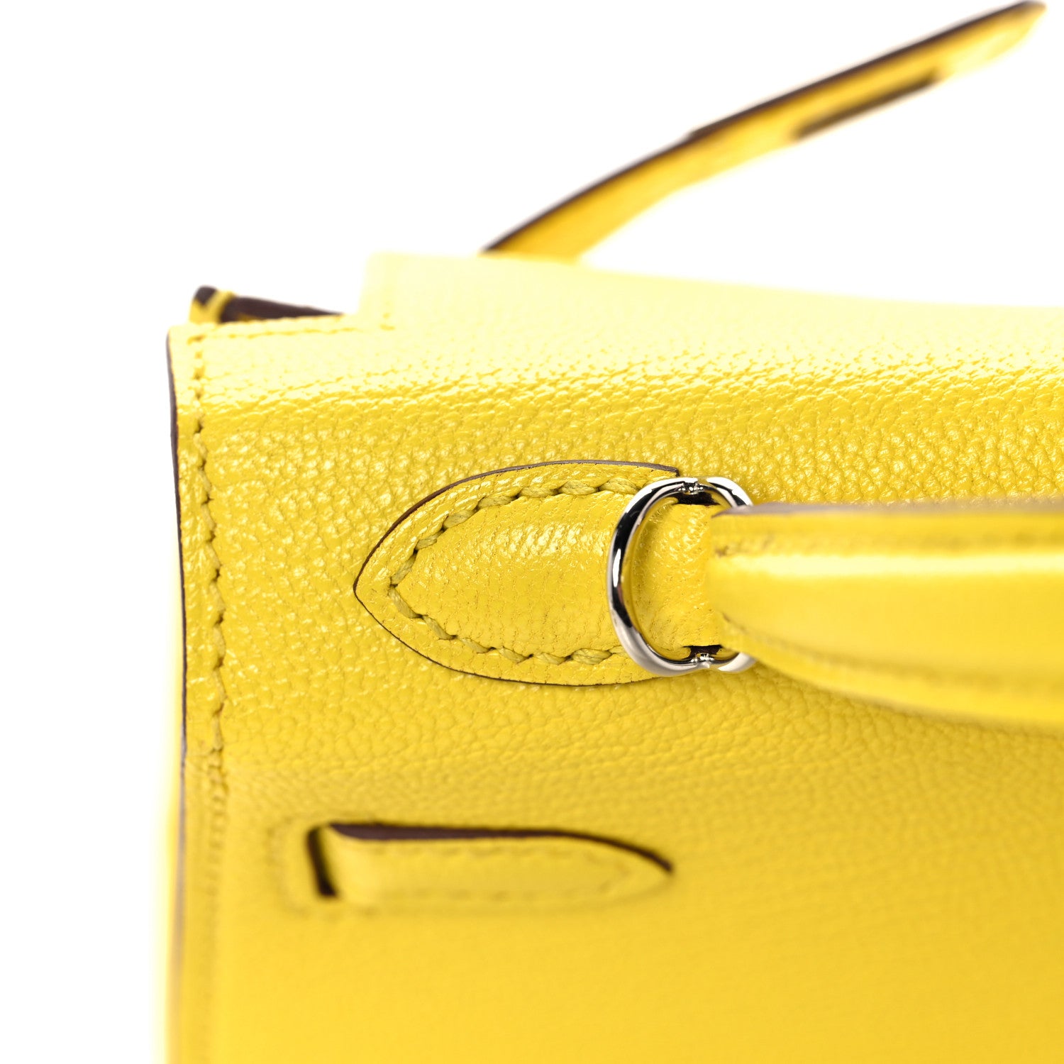 Hermes Chevre Mysore Mini Kelly Sellier 20 Jaune Citron 12 of 32