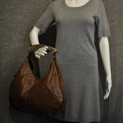 Saint Laurent Leather Large Mombasa Horn Bag 2 of 3