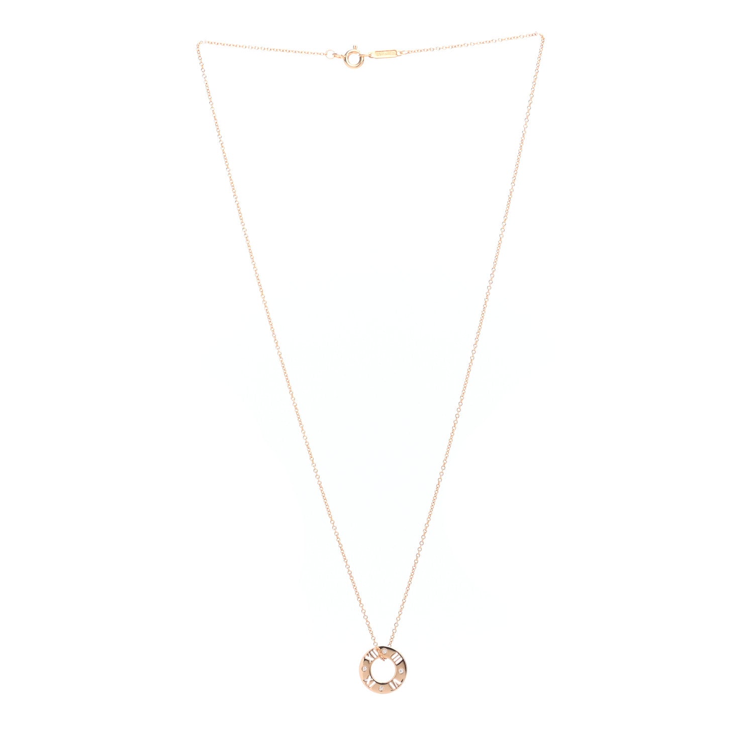 Tiffany 18K Yellow Gold Diamond Atlas Pierced Pendant Necklace 3 of 5