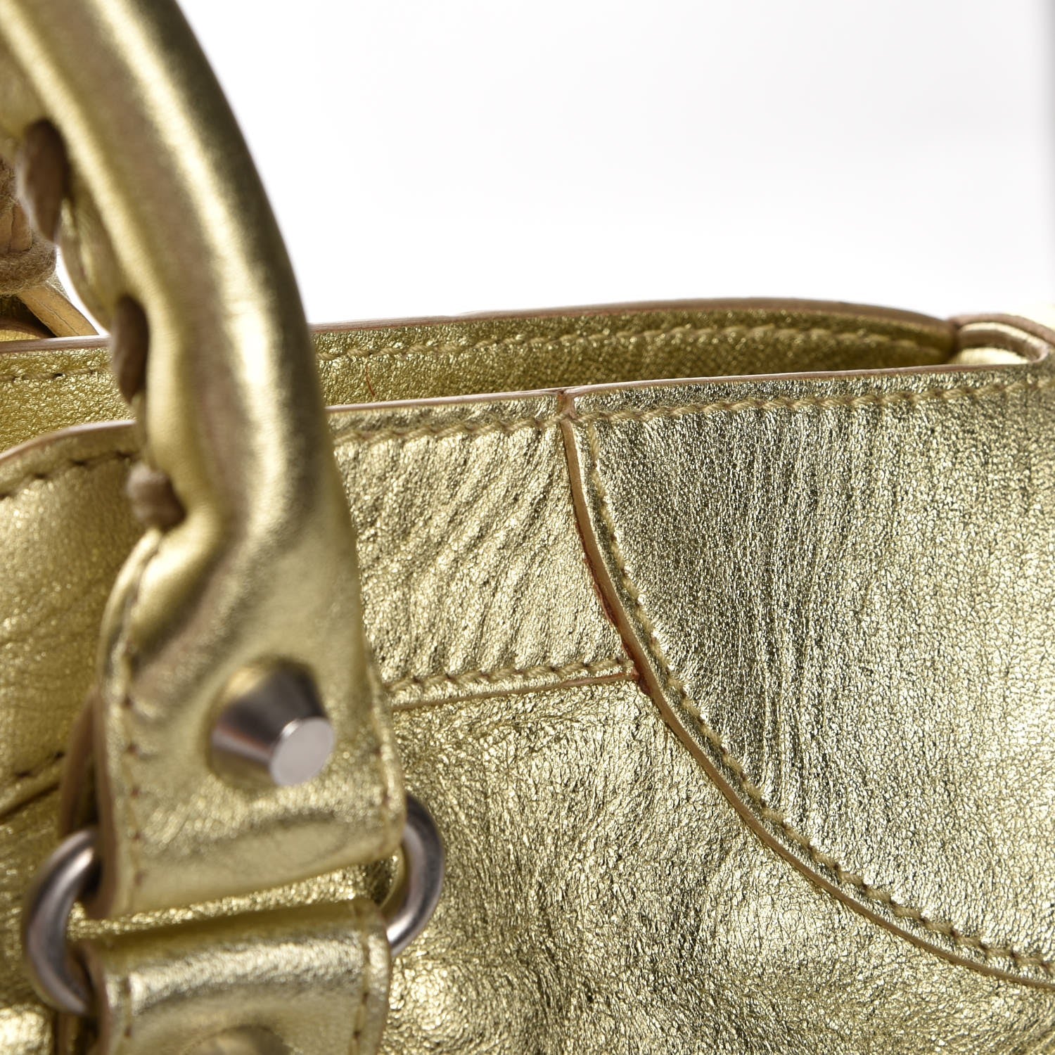 Balenciaga Laminated Agneau Classic Silver Hardware City Gold 10 of 10