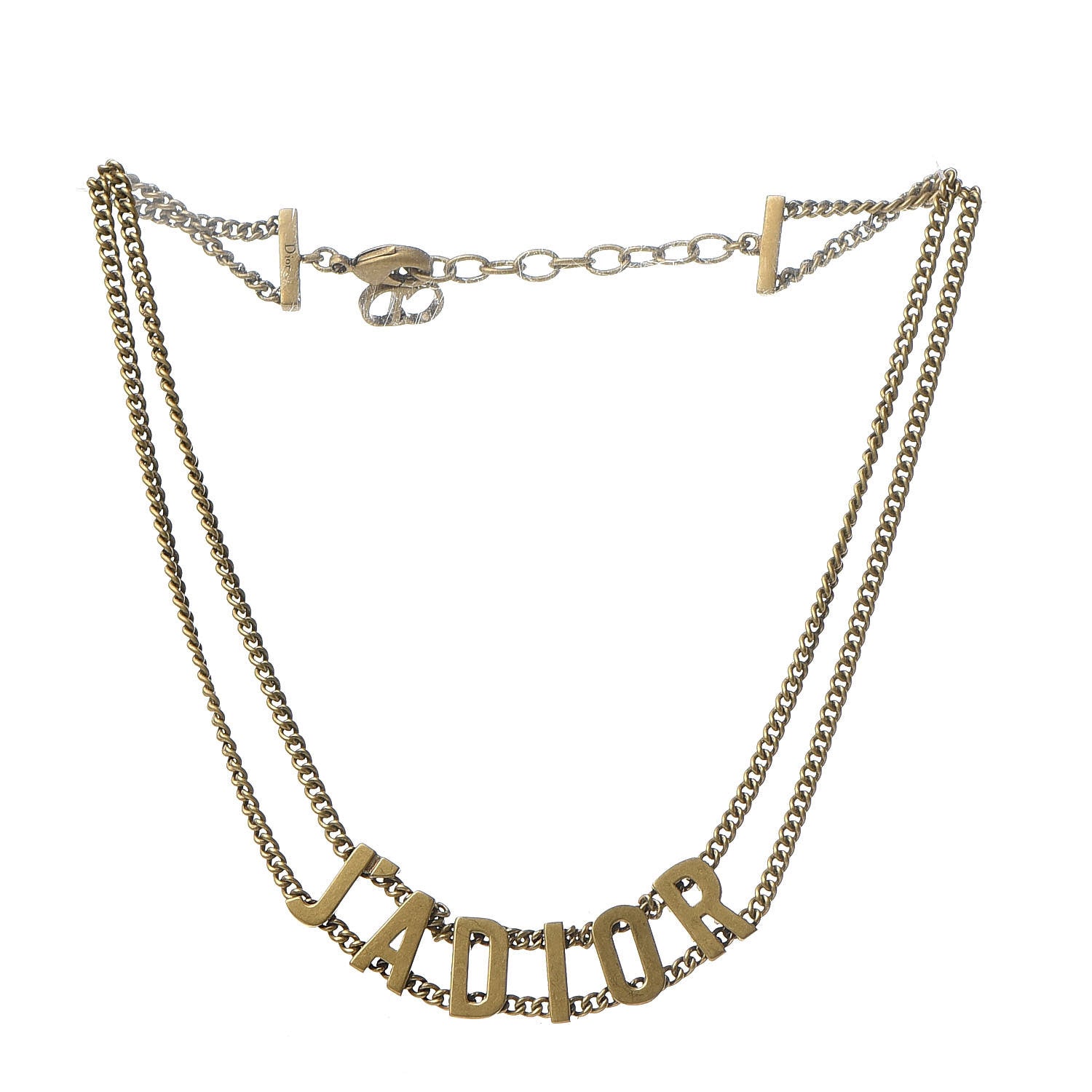 Christian Dior Metal J'Adior Choker Necklace Aged Gold 1 of 5