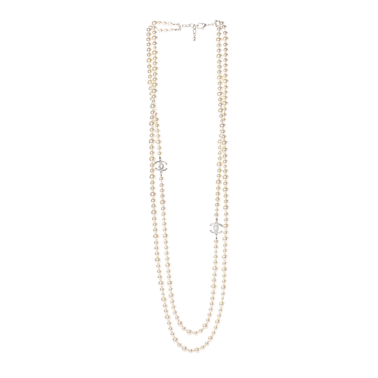 Chanel Graduated Pearl CC Long Necklace Gold 2 of 7