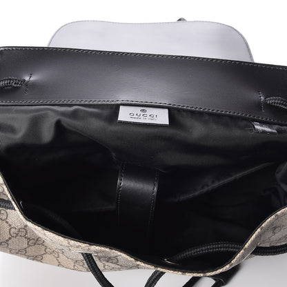Gucci Soft GG Supreme Monogram Double Buckle Backpack Beige Black 6 of 8