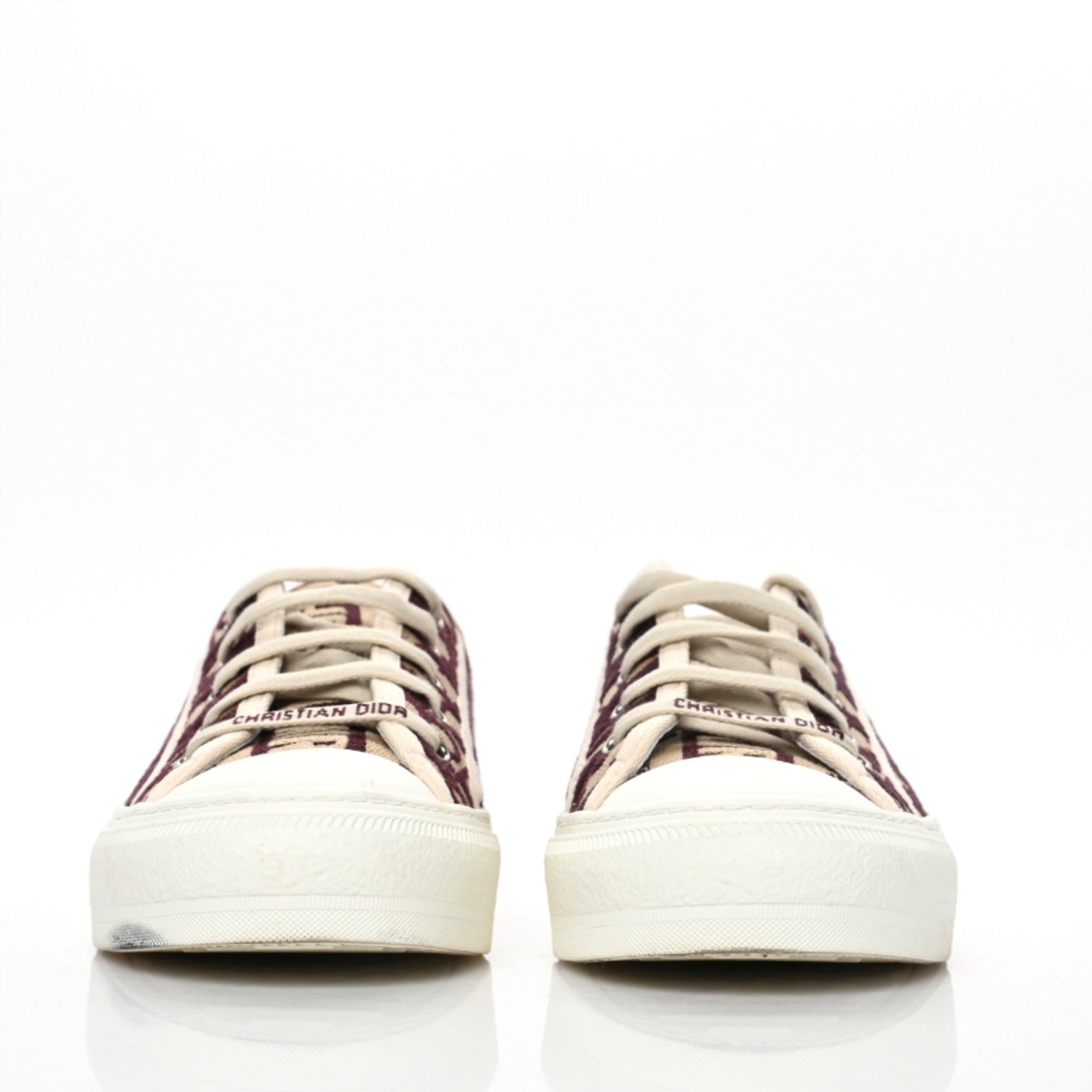Christian Dior Canvas Oblique Walk'N'Dior Low Top Sneakers 38.5 Deep Amaranth 4 of 9