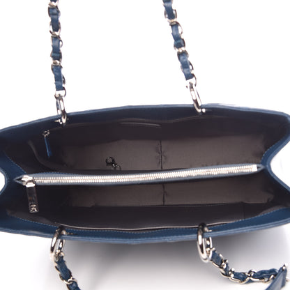 Chanel Caviar Quilted Grand Shopping Tote GST Dark Blue 6 of 11