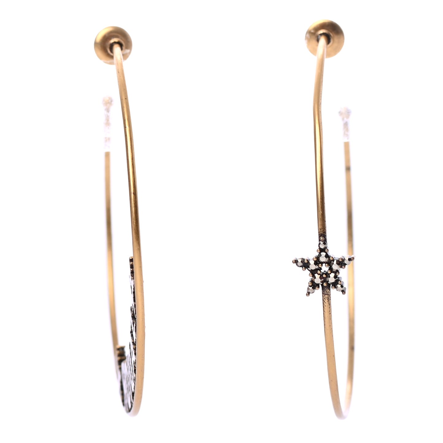 Metal Crystal J'Adior Hoop Earrings Aged Gold