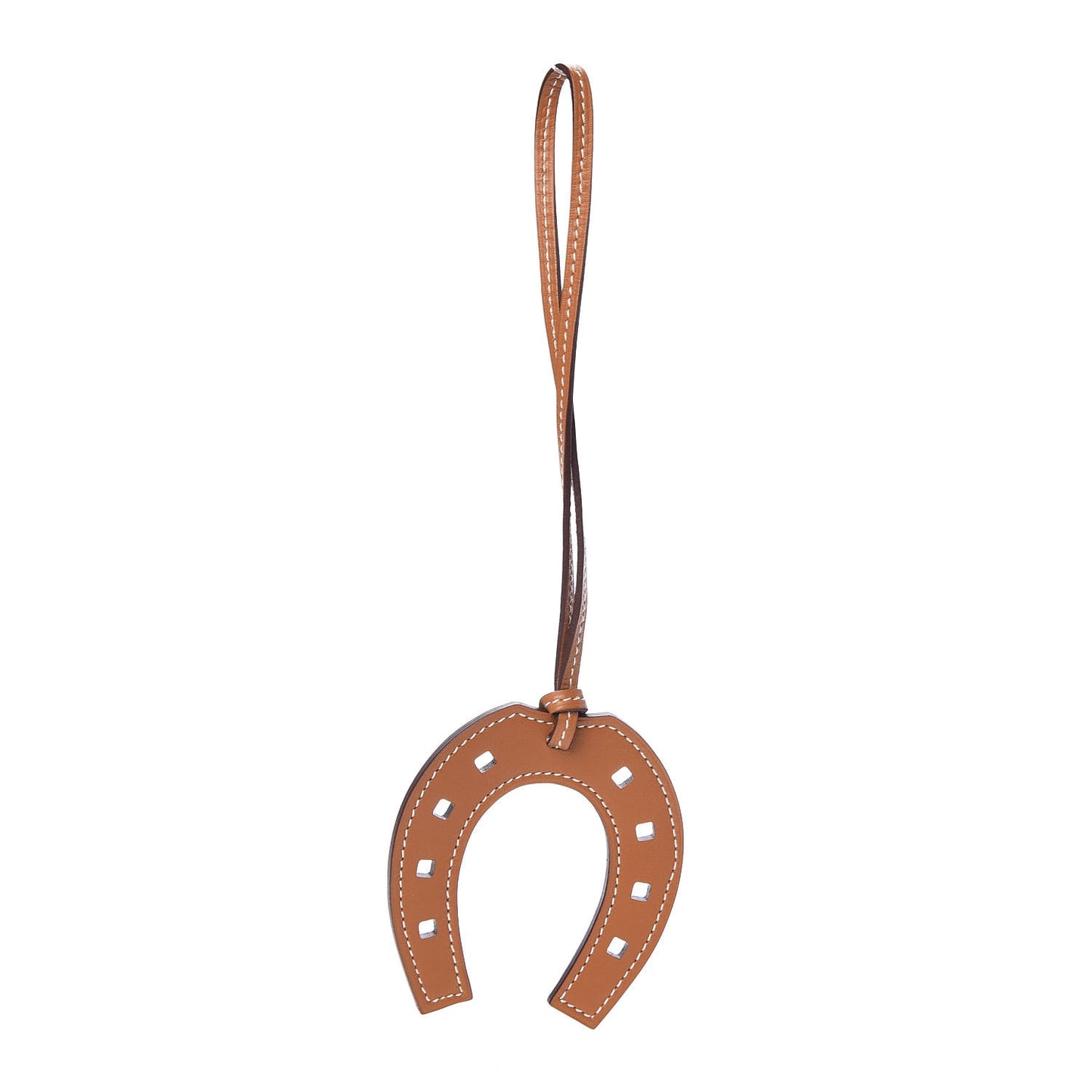 Veau Butler Paddock Horseshoe Bag Charm Natural Sable