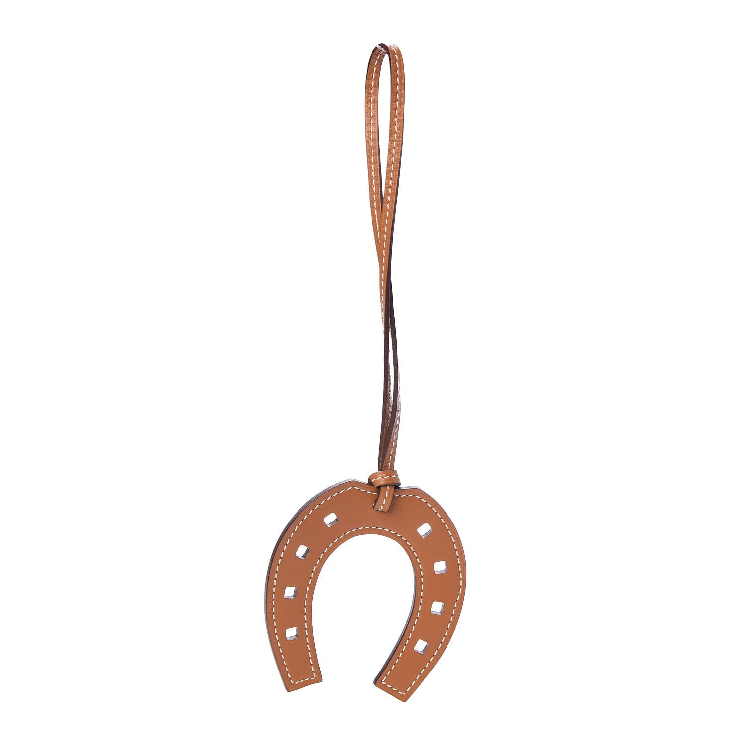 Hermes Veau Butler Paddock Horseshoe Bag Charm Natural Sable 1 of 3