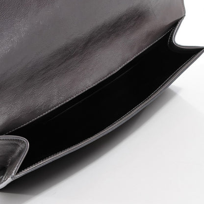 Saint Laurent Textured Patent Monogram Large Belle de Jour Clutch Grey 5 of 7