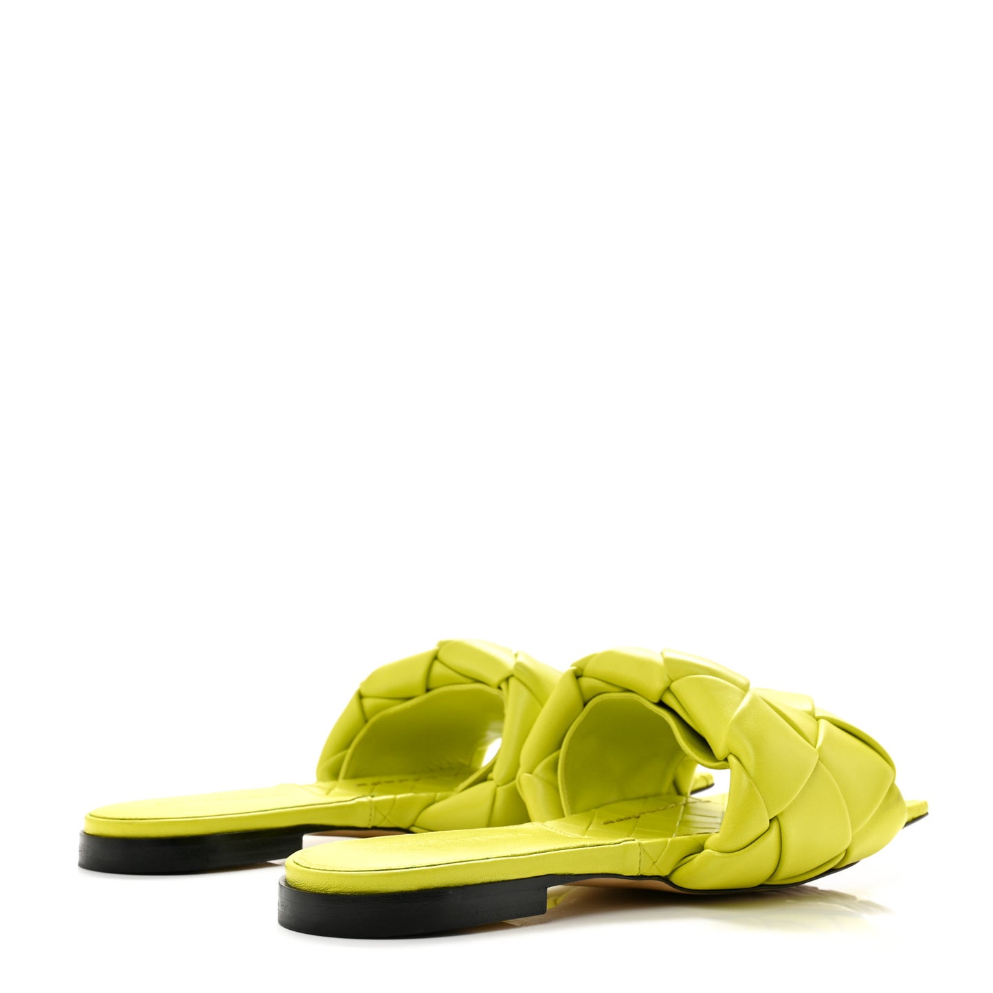 Nappa Maxi Intrecciato Lido Flat Sandals 38.5 Kiwi