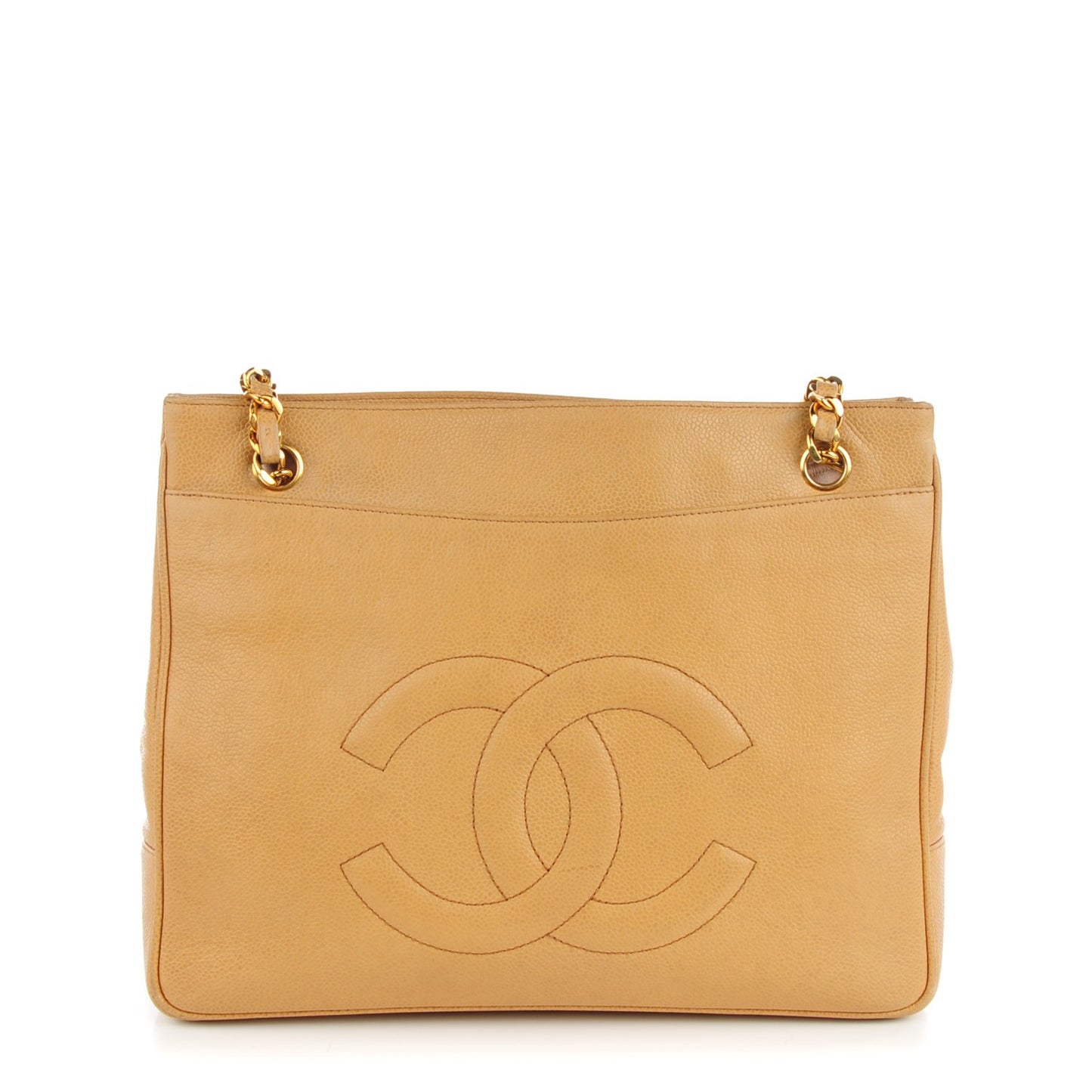 Caviar CC Shoulder Bag Beige