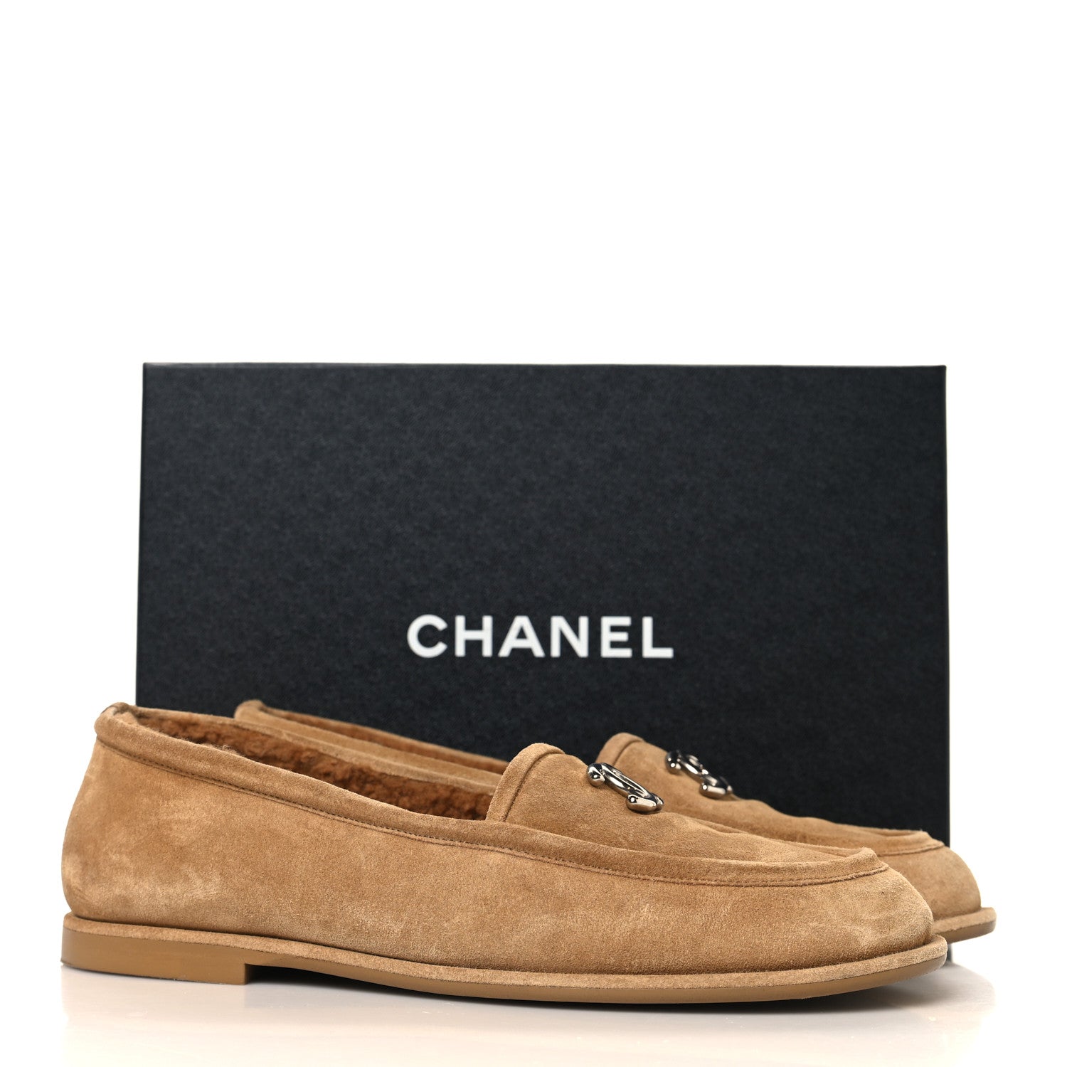 Chanel Suede Calfskin CC Loafers 41 Dark Beige 10 of 10
