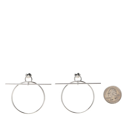 Hermes Sterling Silver MM Loop Earrings 2 of 5