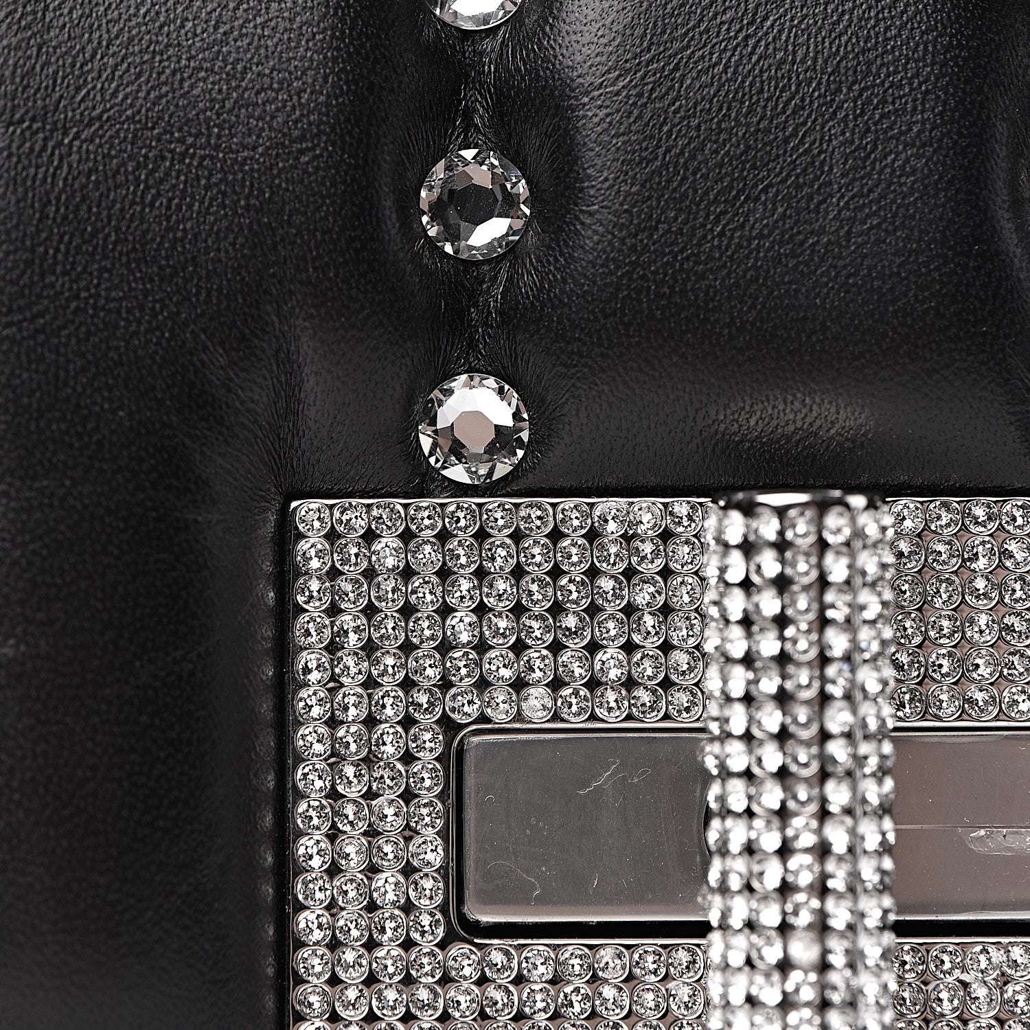 Tom Ford Lambskin Quilted Crystal Small Natalia Chain Bag Black 14 of 19