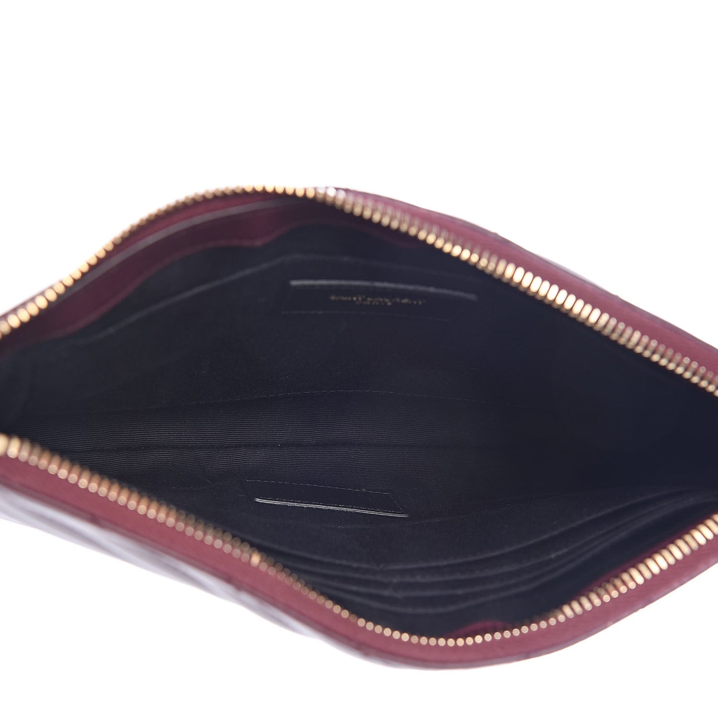 Calfskin Matelasse Chevron Monogram A5 Wristlet Dark Legion Red