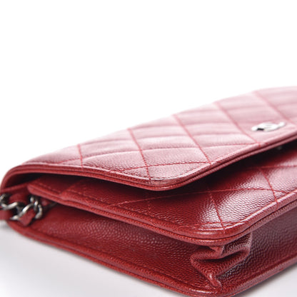 Chanel Caviar Quilted Wallet on Chain WOC Red 14 of 18