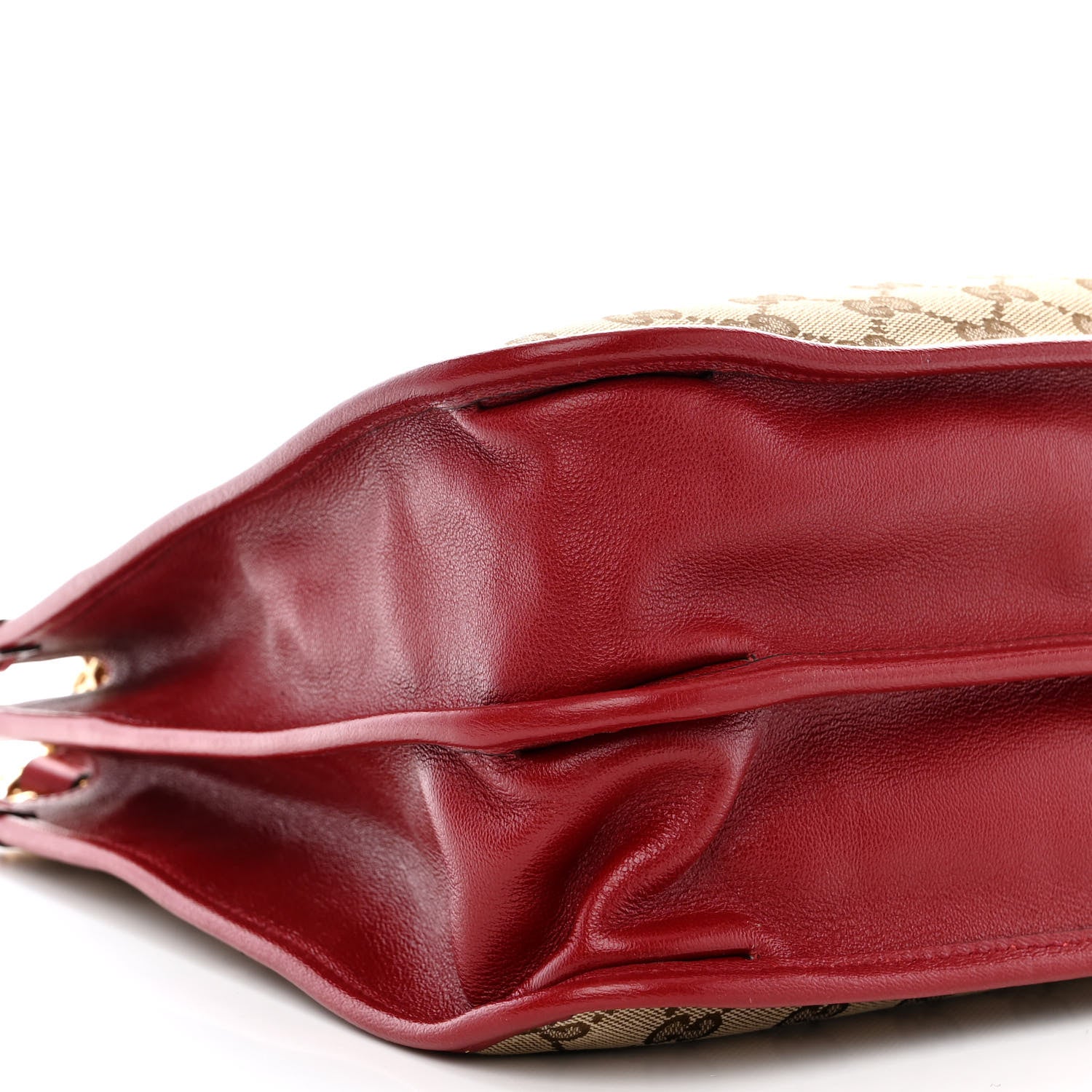 Gucci Monogram New Sakai Calfskin Lux Medium Horsebit 1955 Tote Bag Beige Ebony New Cherry Red 10 of 12