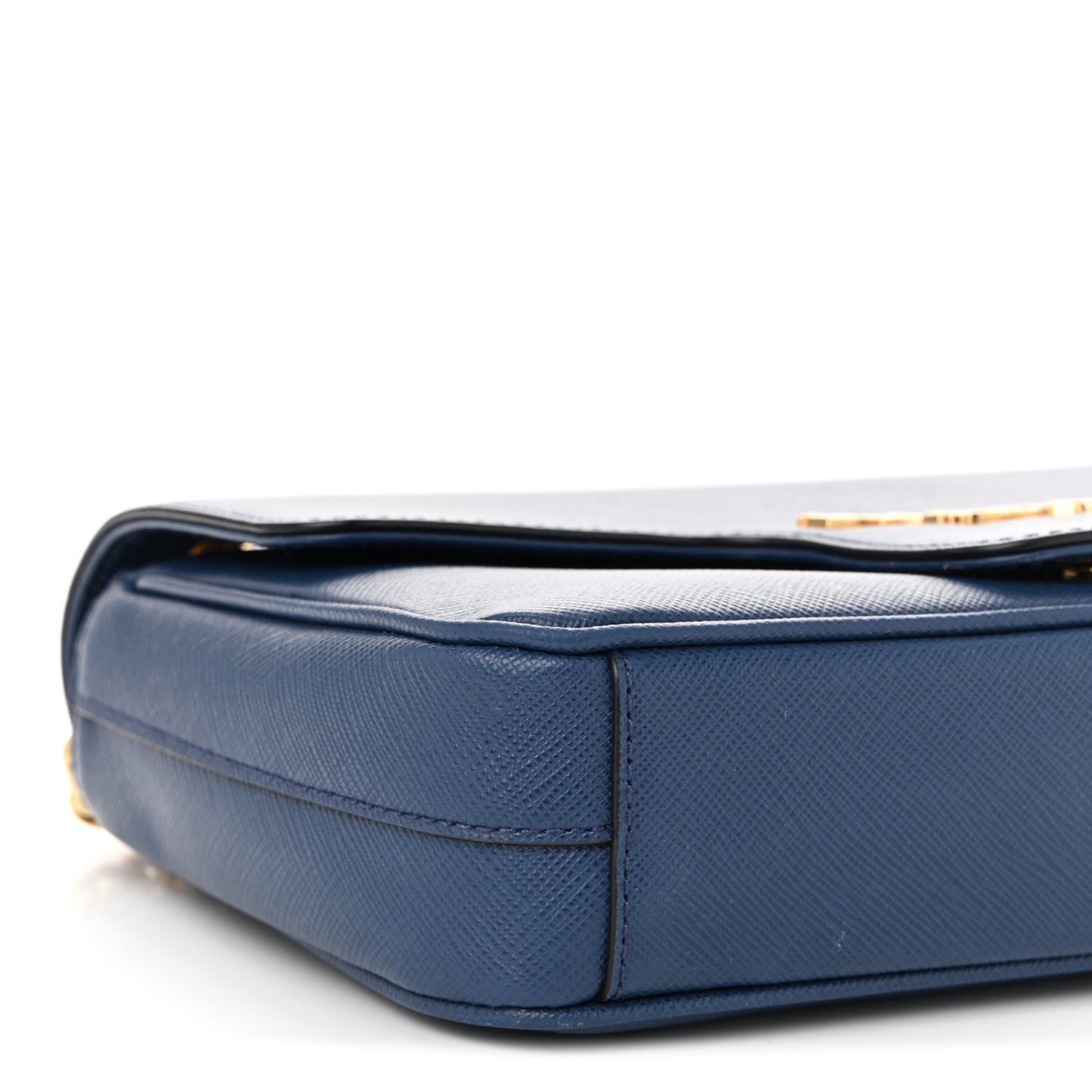 Saffiano Flap Shoulder Bag Bluette